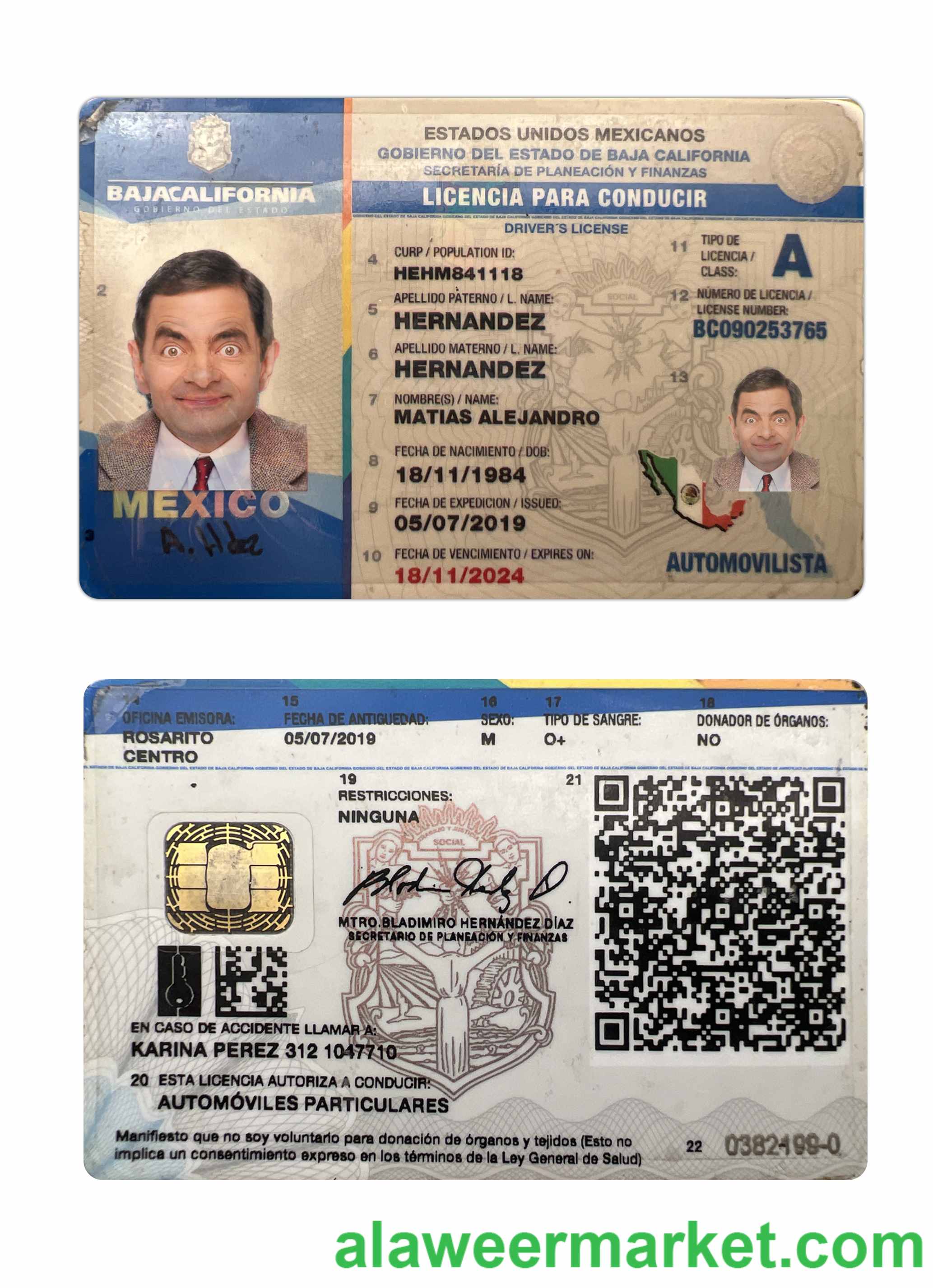 Mexico Baja California state driving license
